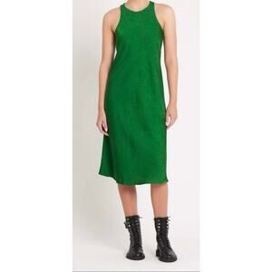 NWT BAUM UND PFERDGARTEN ANTOYA Kelly Green Midi Slip Dress Minimalist Lagenlook